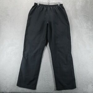 Nike Sweatpants Mens M Black Straight Track Ankle Zip Drawstring Lined Workout‎